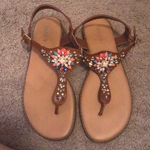 Torrid beaded and jeweled sandals